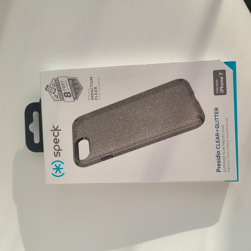 Speck Presidio Clear + Glitter Case for iPhone 7 - Black
